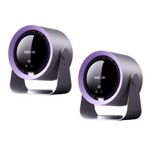 Ventilateur de bureau portable et silencieux avec affichage num&eacute;rique et fonctionnement sur piles - Neuf