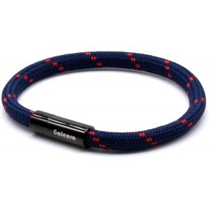 Bracelet Cordage De Voile Noir Pour Homme Et Femme - Tressé - Style Nautique - Avec Fermeture Magnétique (Riu Navy, 175) - Neuf