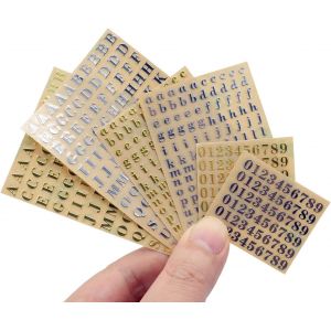 Lot De 6 Feuilles De Petits Autocollants En Forme De Lettres De L'alphabet Et De Chiffres,0.5 Cm,En Alliage À Paillettes,Pour Décoration En Résine Époxy, Scrapbooking,Doré/Argenté (4.5 Mm) - Neuf