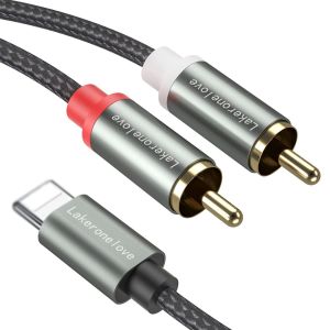 Câble RCA Jack Audio Stéréo Lightening Mâle a 2RCA Mâle Compatible avec Amplificateur Autoradio Chaîne HiFi Smartphone Barre de Son Home Cinéma TV - Neuf
