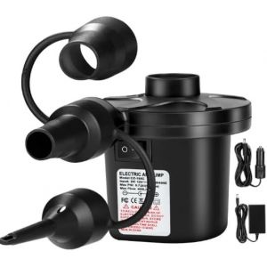 Chenquansarl-Pompe À Air Électrique, Gonfleur Electrique Avec 3 Buses, 2 En 1 Pompe Gonfleur Et Dégonfleur Rapide Ac 110v-240v/Dc 12v 50w, Pompe Électrique Pour Matelas Gonflable, Piscine Gonflable - Neuf