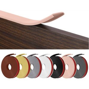 Bande de Chant en Forme de U,Protection de Bord de Meubles Flexible en TPE,Garniture de Bord Adh&eacute;sif pour &Eacute;tiquetage,Portes de Voiture,Coins de Table,Contreplaqu&eacute;(5 m x 18 mm,Rose) - Neuf