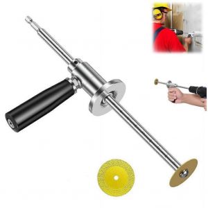 Int&eacute;rieure Coupe-Tuyau pour Tuyau en PVC de 1,5"" &agrave; 8"" 7"" de Profondeur R&eacute;glable, Acier, Diamant Grain de Roue, Noir - Neuf