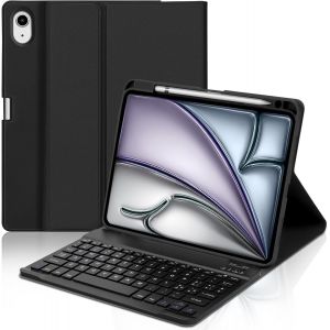 Chenquansarl-Étui Avec Clavier Pour Ipad Air 11""(M2) 6th 2024,Air 5th/4th Gen,Étui Clavier Italien Bluetooth Amovible Pour Ipad Pro 11 Pouces (4th/3rd/2nd/1st Gen),Noir - Neuf