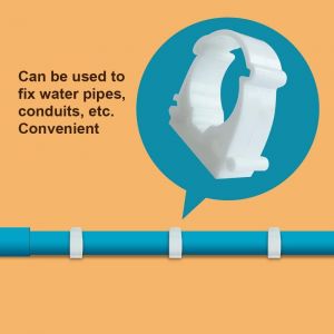 Clips Sans Chevilles,Lot De 35 Diam&egrave;tre Int&eacute;rieur 20mm,Colliers De Serrage En Plastique,Clips De Tube Blancs,Supports De Tuyau,Pour Conduite D'eau,Tuyau De Gaz - Neuf