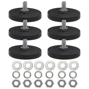 6 Pcs Heavy Duty Aimants Support De Monture Magn&eacute;tique Aimants De Montage De Voiture Base Magn&eacute;tique Rev&ecirc;tement En Caoutchouc Aimant - Neuf