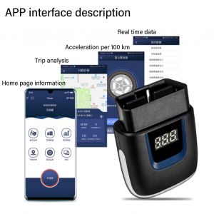 Scanner OBD2 sans fil 9-36 V, lecteur de codes d'erreur Bluetooth, outil de diagnostic OBD II, faible consommation d'energie, affichage numerique - Neuf