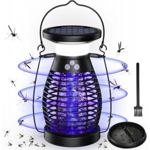 Lampe Moustiques,Solaire Lampe Anti Moustique Uv 3 En 1 Anti Moustique Electrique Exterieur Interieur,Usb Rechargeable Appareil Anti Moustique 360° Anti Mouche Insecte Tue Mouche (Avec Éclairage Led) - Neuf