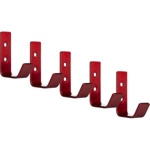 5 X Crochet À Vêtements Loxten 60 X 20 X 45 Mm Rouge Bordeaux Crochet De Vestiaire Acier Inoxydable Épaisseur De Matériau De 3 Mm Crochet Pour Vestes Avec Bords Arrondis - Neuf