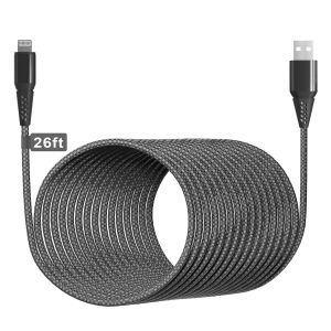 Senior-Câble De Charge Iphone Long 26Ft/8M [Certifié Apple Mfi] Câble Iphone Extra Long Câble De Charge Rapide Apple Câble Usb Tressé 2.4A Pour Iphone 13 12 11 X[L1628] - Neuf