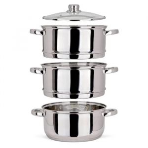 Cuiseur vapeur - LIVOO - &Oslash;24 cm - Faitout 4 L - 2 paniers 3 L - Fond triple inox - Neuf