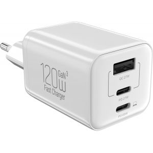 1pcs Chargeur Usb C Prise Usbc Avec 65w Type C Charge Rapide Port Double Usb-C Adaptateur Portable Charger Pour Iphone 16/15/14/13/12/11/Pro Max//Plus/Xs/Xr/8/7/Samsung Galaxy S25 Ultra/Ipad Pro - Neuf