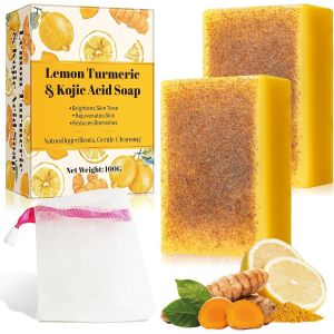 Lemon Turmeric Savon Au Curcuma-Éclaircissant-Nettoyage En Profondeur Pour Peau Lisse-Savon Naturel Au Curcuma Au Citron Avec Acide Kojique Pour Le Visage Et Le Corps - Neuf