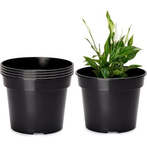 Pots Horticulture Ronds Pots Pour Culture De Plants De Plantes Et Fleurs Gd-0025 (5 Pi&egrave;ces Noir,&iquest; 21 Cm H 16 Cm) - Neuf