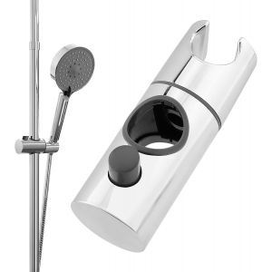 JGD-Support de douchette &agrave; main, r&eacute;glable, rotatif &agrave; 360&deg;, support de douchette r&eacute;glable, pour barre coulissante, diam&egrave;tre ext&eacute;rieur de 25 mm, argent&eacute; - Neuf