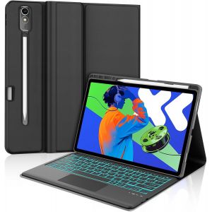 Coque Clavier Pour Lenovo Idea Tab Pro 12.7 Pouces 2025 Avec Pav&eacute; Tactile, &Eacute;tui Clavier Pour Lenovo Idea Tab Pro Magn&eacute;tique D&eacute;tachable R&eacute;tro&eacute;clair&eacute;es Bluetooth Fran&ccedil;ais Azerty Layout, Noir - Neuf