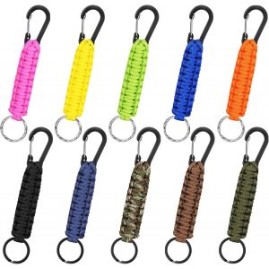 Kal-10 Pi&egrave;ces Porte-Cl&eacute;s De Paracorde Clip De Porte-Cl&eacute;s &Agrave; D&eacute;gagement Rapide Lani&egrave;re Tress&eacute;e Crochet D'anneau Utilitaire Lani&egrave;re De Parachute Ext&eacute;rieure Porte-Cl&eacute;s Robuste (Couleur Fra&icirc;che) - Neuf