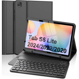 Clavier pour Samsung Galaxy Tab S6 Lite 10.4'' 2024/2022/2020, AZERTY Français Clavier Détachable sans Fil Bluetooth pour Galaxy Tab S6 Lite, Violet - Neuf