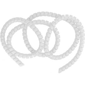 Spiral Tube Cable Protector,110cm 4.3 Inch,Spiral Wire Wrap,Universal Scooter Brake Cable Protector,Plastic Brake Line,Tube (White) - Neuf