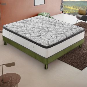 Matelas Mousse 90x190 cm DELUXE - Epaisseur 25 Cm - R&eacute;versible - C&ocirc;t&eacute; &Eacute;t&eacute;/hiver - Neuf