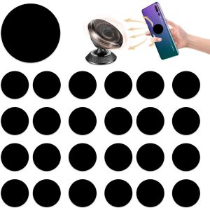 25 Pi&egrave;ces Plaque Metal Autocollant, Ronde Plaque Metallique Telephone, 30mm Plaques Metalliques pour Support Telephone Voiture Magnetique, Noir Plaque m&eacute;tallique pour Aimant Telephone Voiture - Neuf