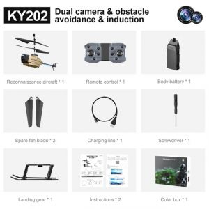 Ky202 Noir Bee 4ch 6 Axes 4k Double Cam&eacute;ra Air Geste &Eacute;vitement D& 39;Obstacles Vol Stationnaire Intelligent H&eacute;licopt&egrave;re Rc Rtf ( With 2 Batteries, Yellow 4k Dual Camera Variant ) - Neuf