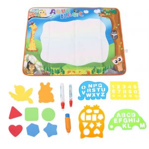 Tapis de dessin a l'eau 100 x 70 cm pour enfants, kit de peinture a l'eau magique avec toile et stylo - Neuf