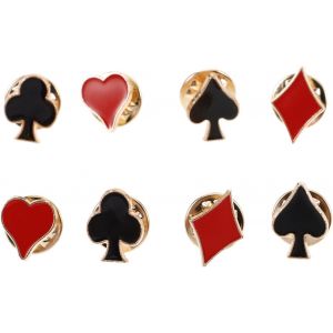 Kjdal-Épinglette De Costume : Épinglette De Carte À Jouer C?Ur Pique As Club Diamant Carte À Jouer Costume Émail Ensemble D'épinglettes Cartes À Jouer Épingle De Col Col Unisexe À La Mode 8 Pièces, - Neuf