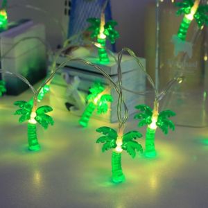 TIANYI-Guirlande lumineuse d'&eacute;t&eacute; tropicale &agrave; piles, lumi&egrave;res LED fantastiques pour chambre &agrave; coucher, anniversaire, d&eacute;coration de f&ecirc;te hawa&iuml;enne (palmier, 10 LED) - Neuf