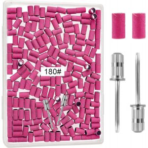 Lot De 200 Bandes Abrasives &Agrave; Grain 180 Pour Perceuse &Agrave; Ongles, Bandes De Pon&ccedil;age Fines Pour Ongles, Bandes De Pon&ccedil;age Pour Ongles Naturels, Bandes De Pon&ccedil;age Pour Perceuse &Agrave; Ongles Avec Foret &Agrave; - Neuf