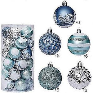 Ornements d'arbre 30-pi&egrave;ce de 6 cm bleu boules de No&euml;l de la collection - Neuf