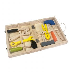 Bo&icirc;te &Agrave; Outils En Bois Pour Enfants, Jouets De Simulation, Outils Pour Tout-Petits, Cadeaux De Vacances - Neuf