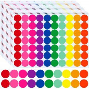 2800 Pcs Gommettes Autocollantes Rondes, 20mm Couleur Codage &Eacute;tiquettes Pastille Autocollante Ronde, Gommettes Rondes Multicolore Pour Calendriers Fournitures De Bureau Ecole Famille-10 Couleurs - Neuf