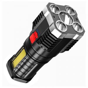 Lampe Torche LED Ultra Puissante-Argent, Torche Lampe de Poche LED, 10000 Lumens Lampe de Poche Rechargeable, Étanche IP65, Ajustable Zoomable Torche pour Camping Randonnée Urgence - Neuf