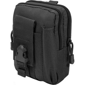 Kalanka-Sac Tactique Ceinture Compacte Sacoche Ceinture Nylon Molle Edc Pochettes De Ceinture Multifonctionnel Pour Randonnée Camping Cyclisme Course Pêche (Noir) - Neuf