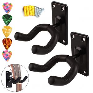 Pack De 2 Guitar Hanger Guitare Crochet Guitare Titulaire De La Guitare Mural Cintres Pour L'électrique À L'acoustique Et À La Guitare Basse Ukulele - Neuf