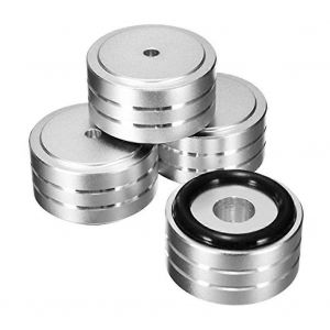 4pcs 40x20mm Aluminium Hifi Amp Haut-parleur Isolation Stand Platine Vinyle Dac Pieds Pad (argent) - Neuf