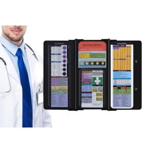 Porte-documents pliable en aluminium avec porte-stylo et pince m&eacute;tallique - Neuf