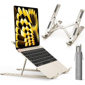 KALANKA-Support Ordinateur Portable, Support PC Portable Pliable à Surélever 6 Angles Réglable, Antidérapant en Aluminium Ventilé Stand Compatible avec Laptop, Tablet u2013 Lumière stellaire - Neuf
