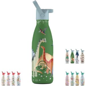 Letnerny-Bouteille Thermique Enfant - Bouteille D'eau En Acier Inoxydable - 350 Ml - Jurassic Era - Boissons Froides 36 Heures Et C S 18 Heures - Finition Peinture Gaufrée - Sans Bpa - Neuf