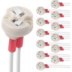 Base Bi-Broche,G4,Gu5.3,G6.35,Gy6.35,Gx5.3 Mr16,Gz4 Mr11,Halogen Glow Socket Ceramic Body Lamp Holder (12pcs) - Neuf