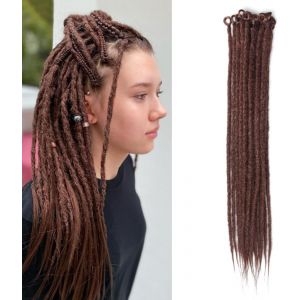Ershi-20 Pouces 20 Brins/Paquet Extensions De Dreadlocks Synthétiques Minces 0,6 Cm Cheveux Tressés Au Crochet Dreads Douces Dread[2 - Neuf