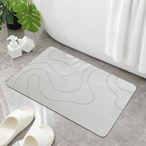 KAL-Tapis De Bain Diatomite, Tapis Salle De Bain Absorbant Tapis Salle De Bain Tapis De Bain Antiderapant 40 X 60 Cm - Neuf