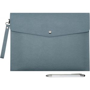Porte-Documents Multifonction A4 En Simili Cuir - Porte-Documents Pour Papier À Lettres Et Organisateur De Papeterie, Étui Pour Tablette (Bleu Ciel) - Neuf