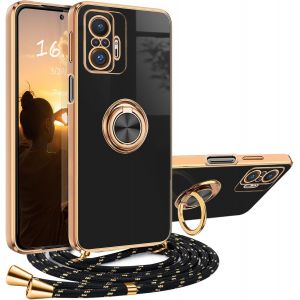 Store-Coque Pour Redmi Note 10 Pro Avec Cordon Et Anneau Antichoc Magnétique-Housse De Protection Avec Collier Silicone Lanyard Et Support - Neuf