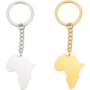 Kal-Porte-Clés Carte De L'afrique - Porte-Clés Tribal Africain - Bijoux Ethniques - Neuf