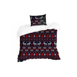 Parure De Lit De No&euml;l Avec Housse De Couette Et Taie D'oreiller Pour Lit Simple - Style 5 - Neuf