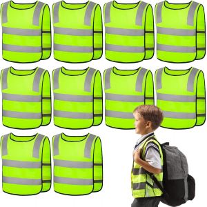 Gilet De Sécurité Pour Enfants, 10 Pièces Gilets De Sécurité Pour Enfants, Gilet De Sécurité Enfants Réfléchissant Pour Vélos Pour Enfants (3-12 Ans), Pour Course En Extérieur, Cyclisme, Spo[Z578] - Neuf