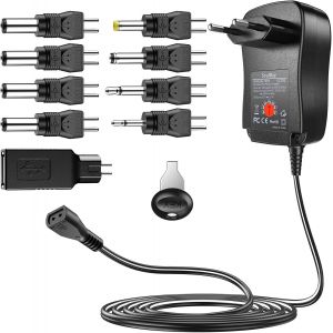 30w Adaptateur Universel Polarité Inversée Bloc D'alimentation Transformateur Avec 9 Embouts Sélectionnables, Pour 3v, 4.5v, 5v, 6v, 7.5v, 9v, 12v Electronique Domestique - 2a Max - Neuf