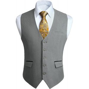 Cauc-Gilet Costume Homme Formel Classique Casual Gilets Sans Manche Homme Pour Mariage Business Parti Coton Vest - Neuf